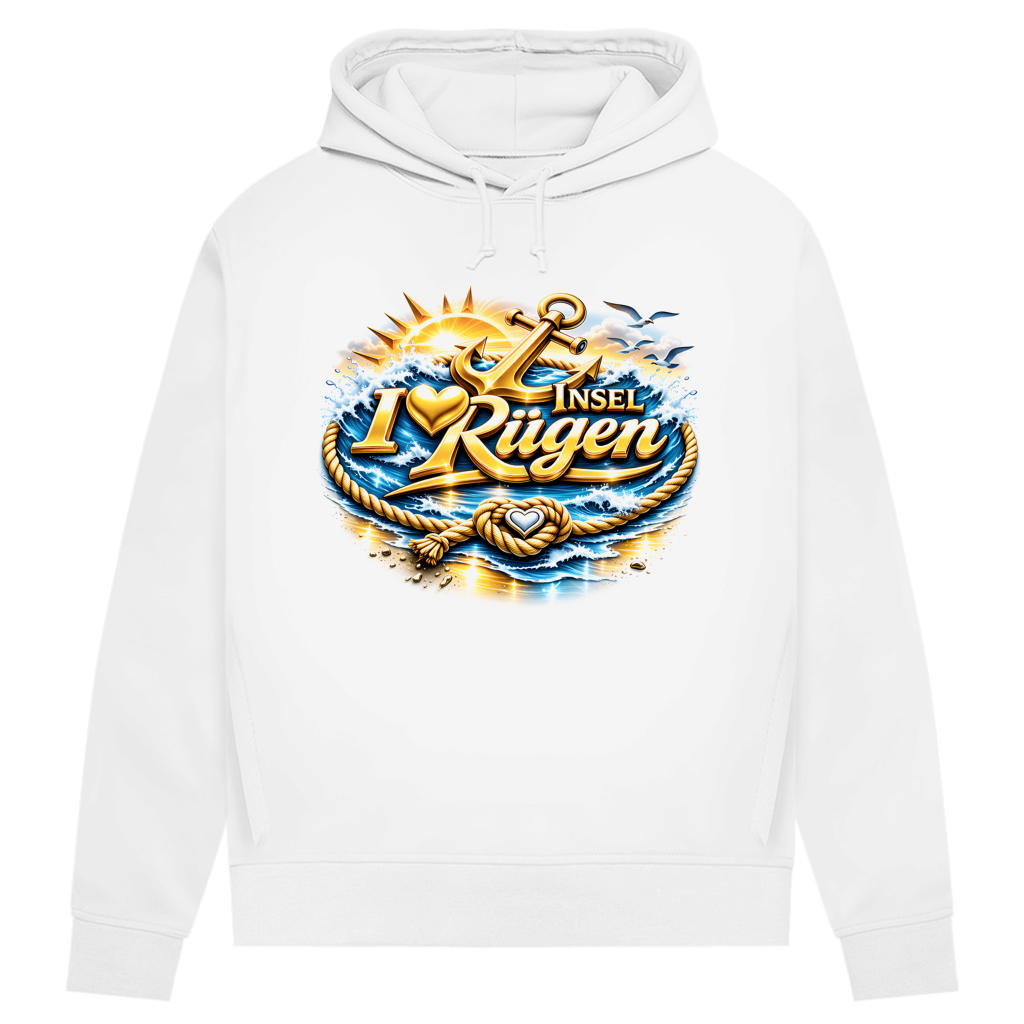 Hoodie Damen  love Rügen #607 gold
