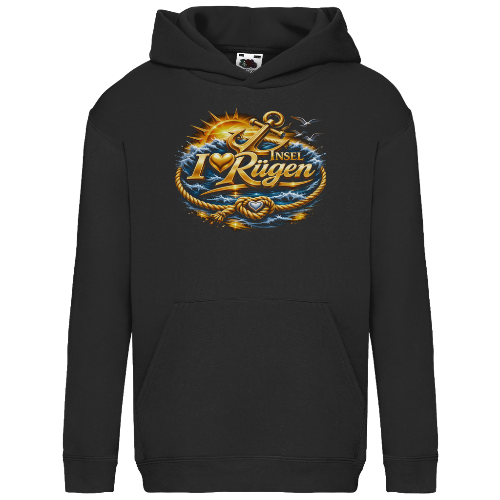 Hoodie Kinder love Rügen #607 gold