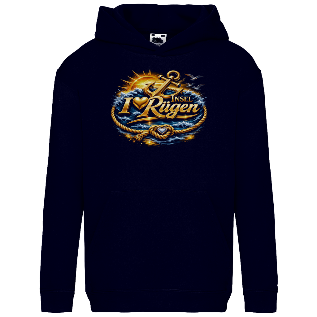 Hoodie Kinder love Rügen #607 gold