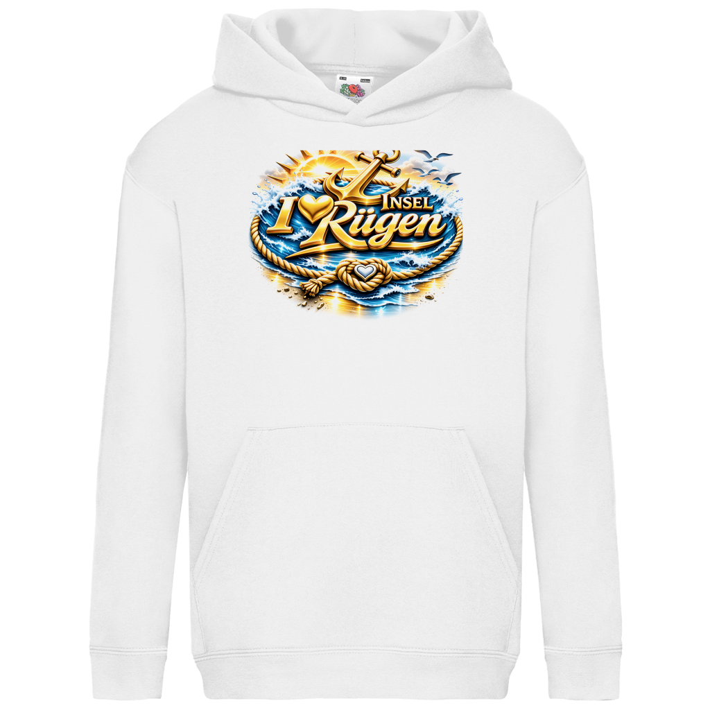 Hoodie Kinder love Rügen #607 gold