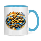 Keramik-Tasse zweifarbig  love Rügen #607 gold