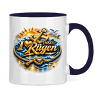 Keramik-Tasse zweifarbig  love Rügen #607 gold