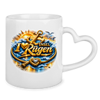 Keramik-Tasse mit Herzhenkel  love Rügen #607 gold