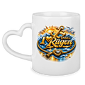Keramik-Tasse mit Herzhenkel  love Rügen #607 gold