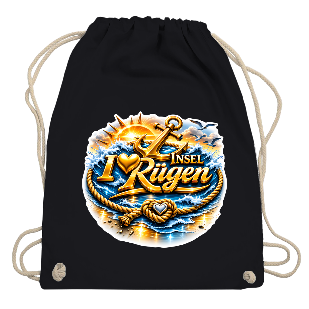 Kordelrucksack love Rügen #607 gold