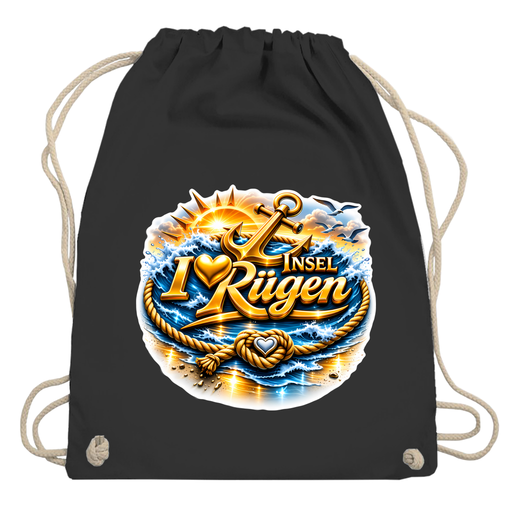 Kordelrucksack love Rügen #607 gold