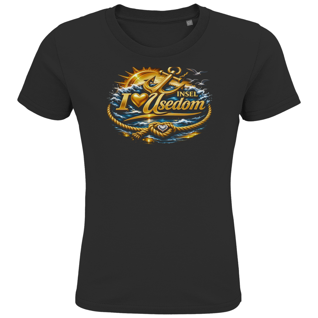 T-Shirt Kinder  love Usedom #607 gold