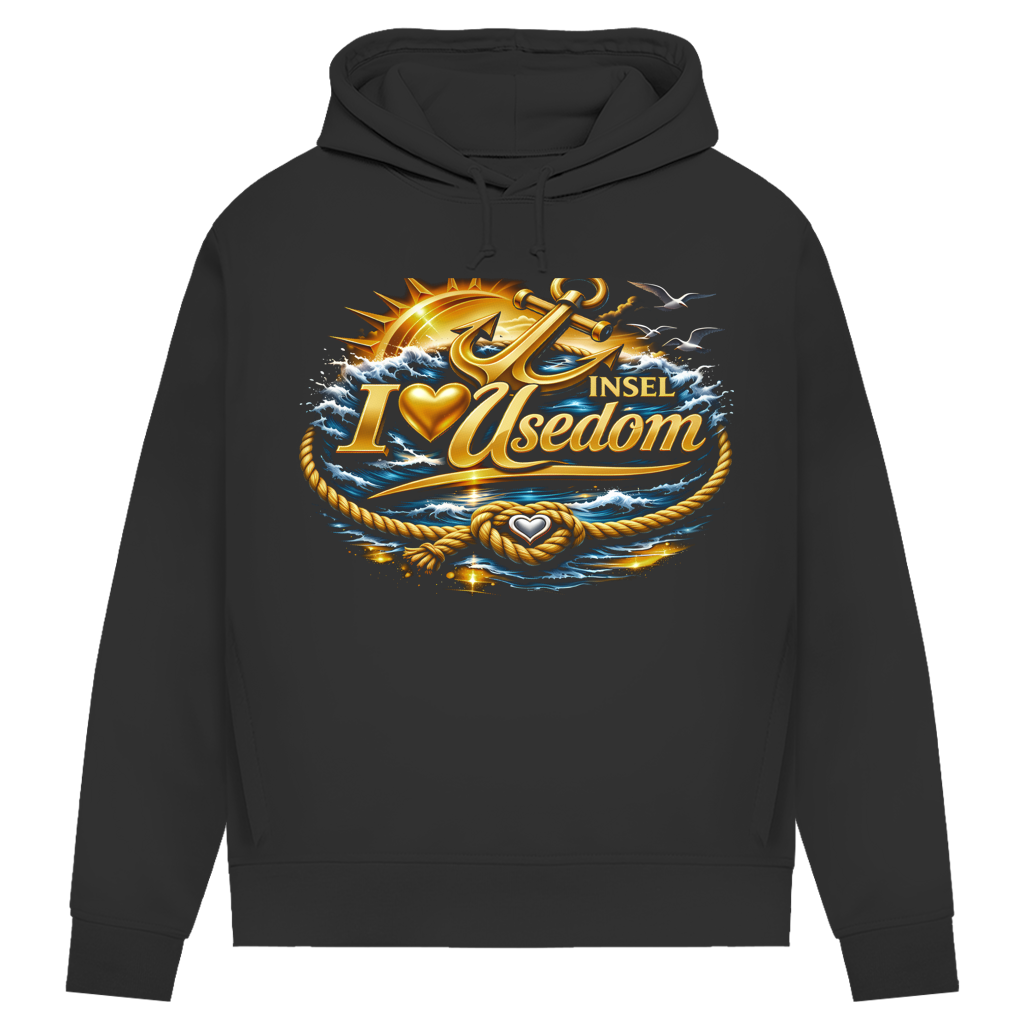 Hoodie Damen  love Usedom #607 gold
