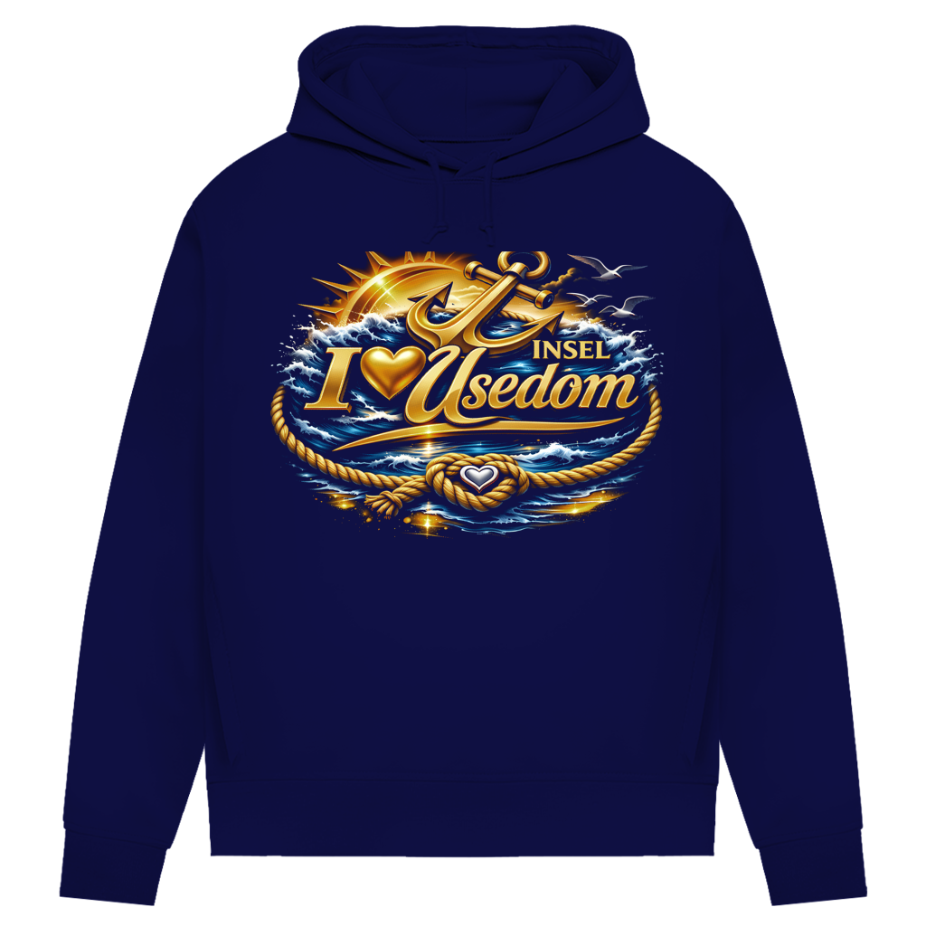 Hoodie Damen  love Usedom #607 gold