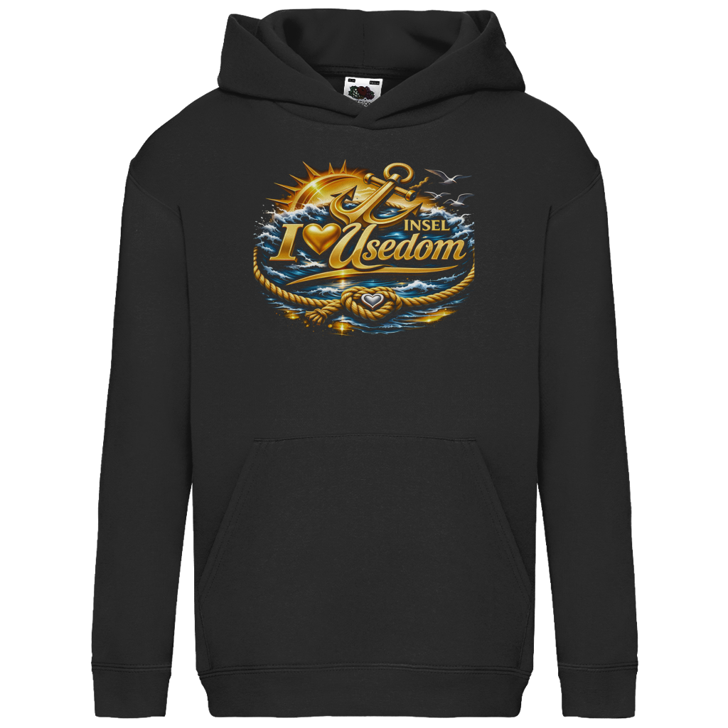 Hoodie Kinder  love Usedom #607 gold