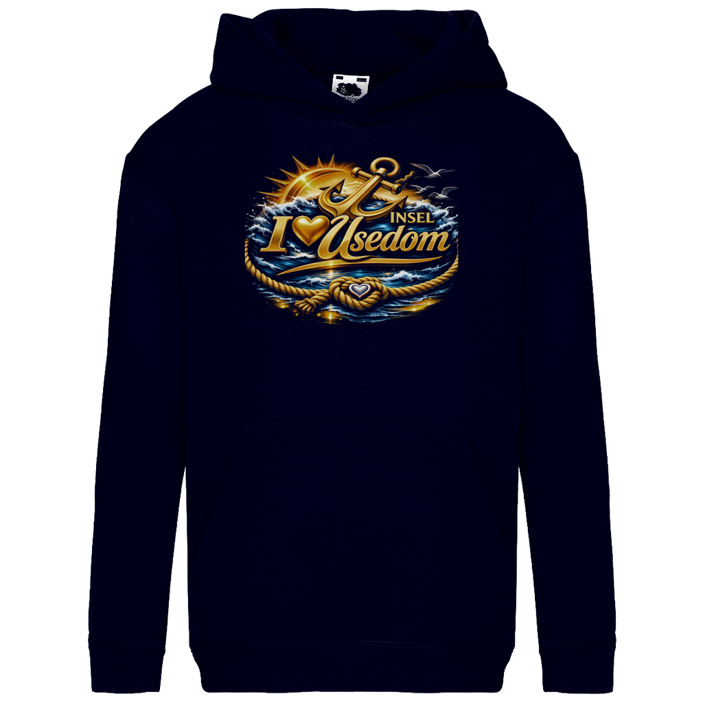 Hoodie Kinder  love Usedom #607 gold