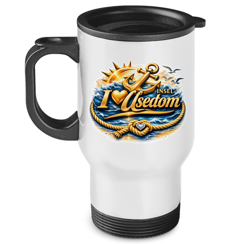 Edelstahl-Thermobecher  love Usedom #607 gold
