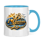 Keramik-Tasse zweifarbig   love Usedom #607 gold