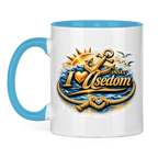 Keramik-Tasse zweifarbig   love Usedom #607 gold