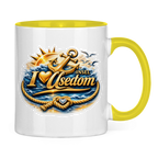 Keramik-Tasse zweifarbig   love Usedom #607 gold