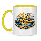 Keramik-Tasse zweifarbig   love Usedom #607 gold