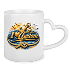Keramik-Tasse mit Herzhenkel  love Usedom #607 gold