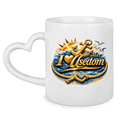 Keramik-Tasse mit Herzhenkel  love Usedom #607 gold