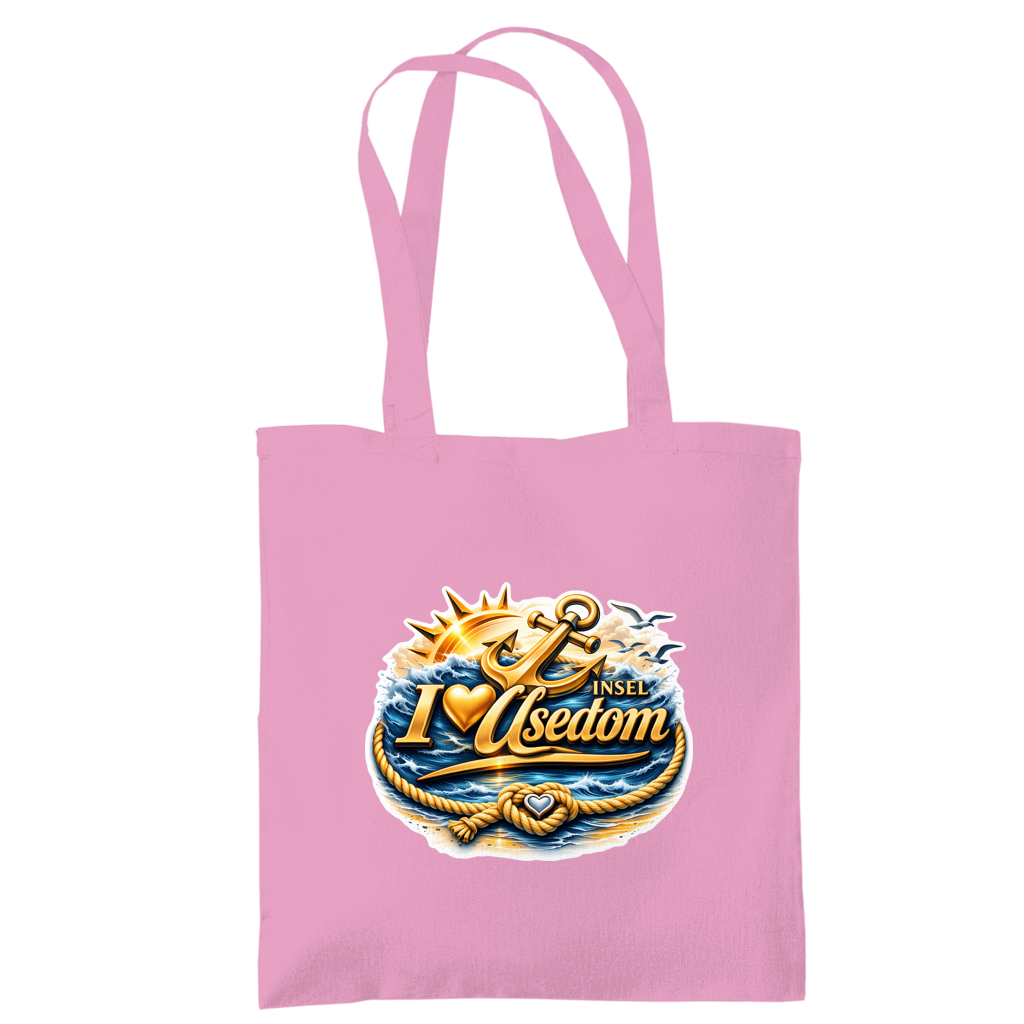 Baumwolltasche  love Usedom #607 gold