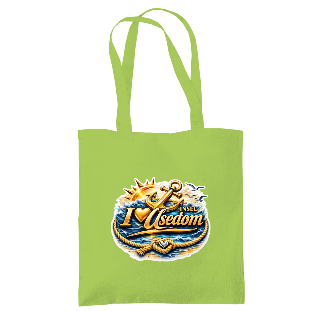 Baumwolltasche  love Usedom #607 gold