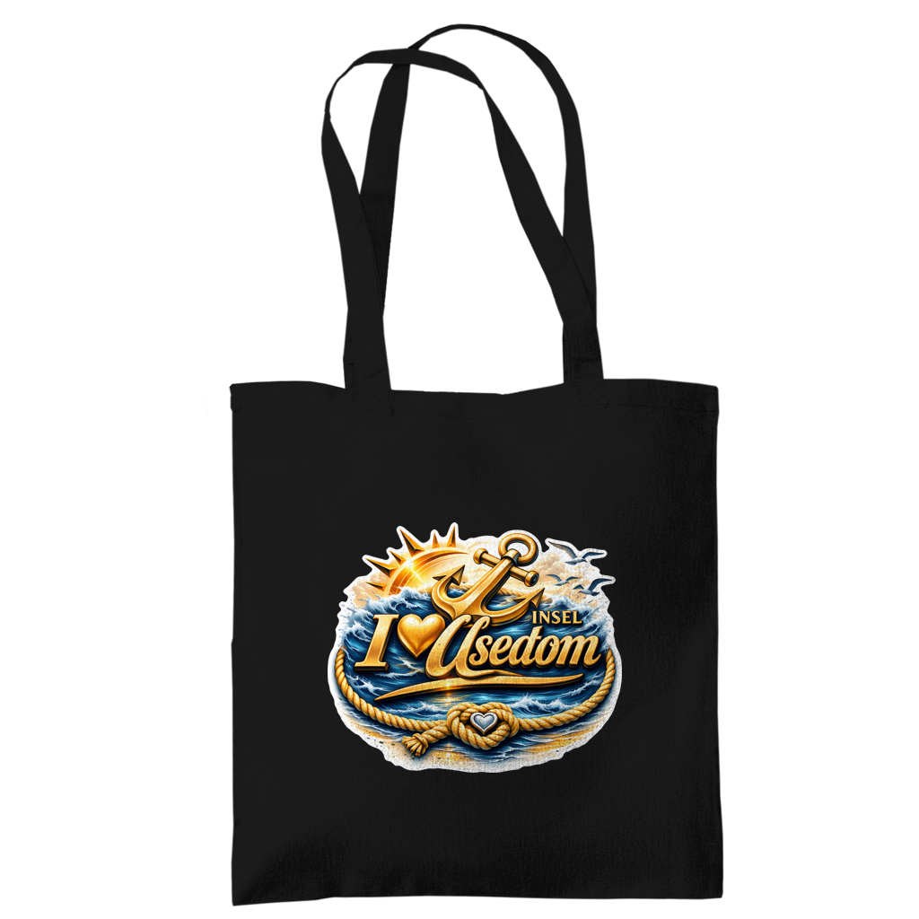 Baumwolltasche  love Usedom #607 gold