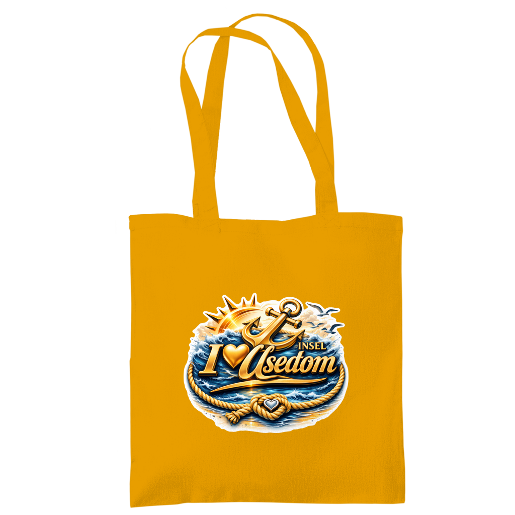 Baumwolltasche  love Usedom #607 gold