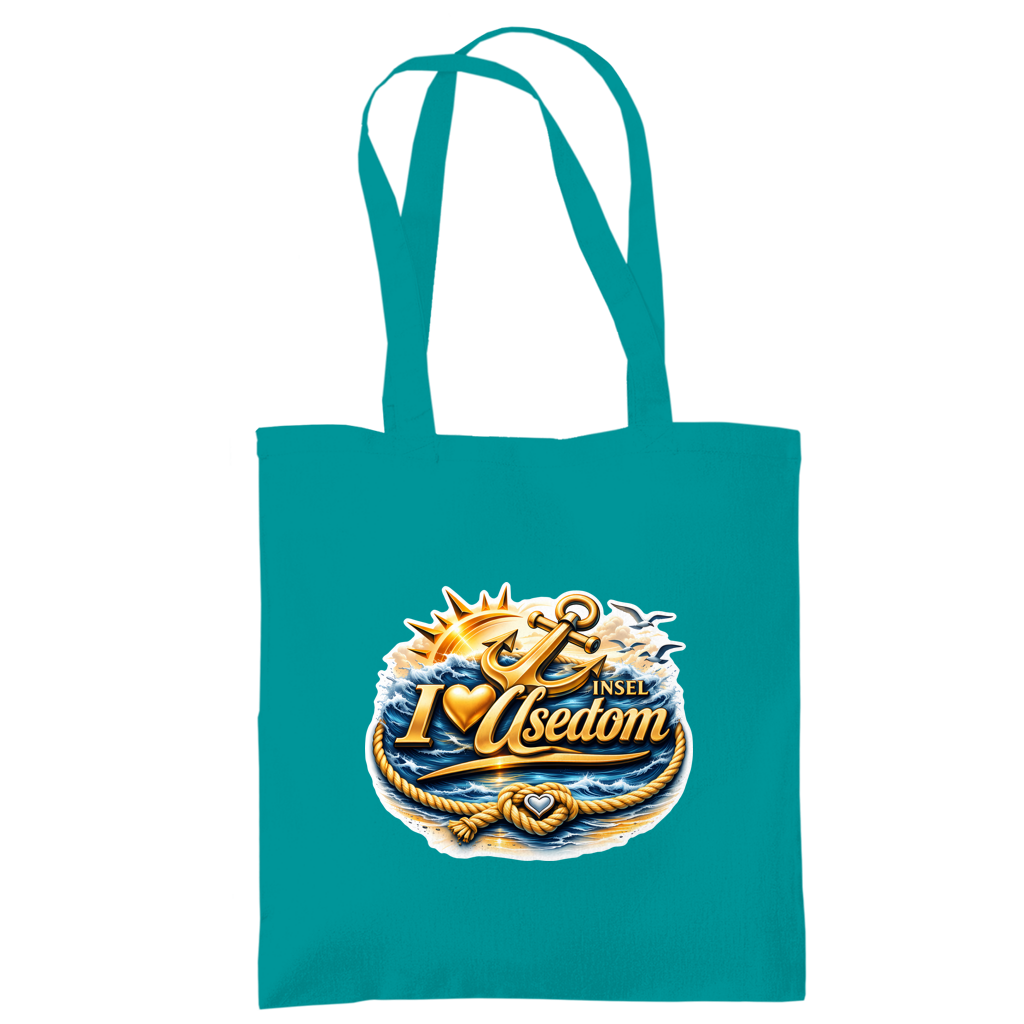 Baumwolltasche  love Usedom #607 gold