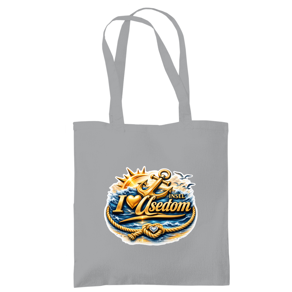 Baumwolltasche  love Usedom #607 gold