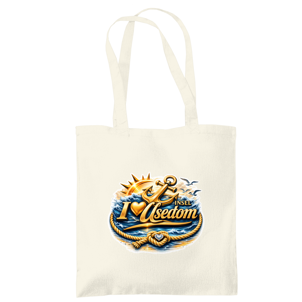 Baumwolltasche  love Usedom #607 gold