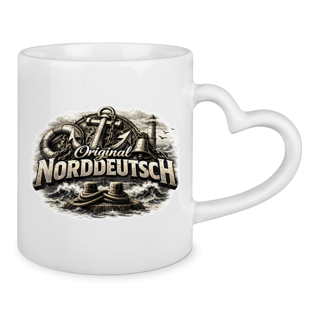 Keramik-Tasse mit Herzhenkel   Original NORDDEUTSCH #604