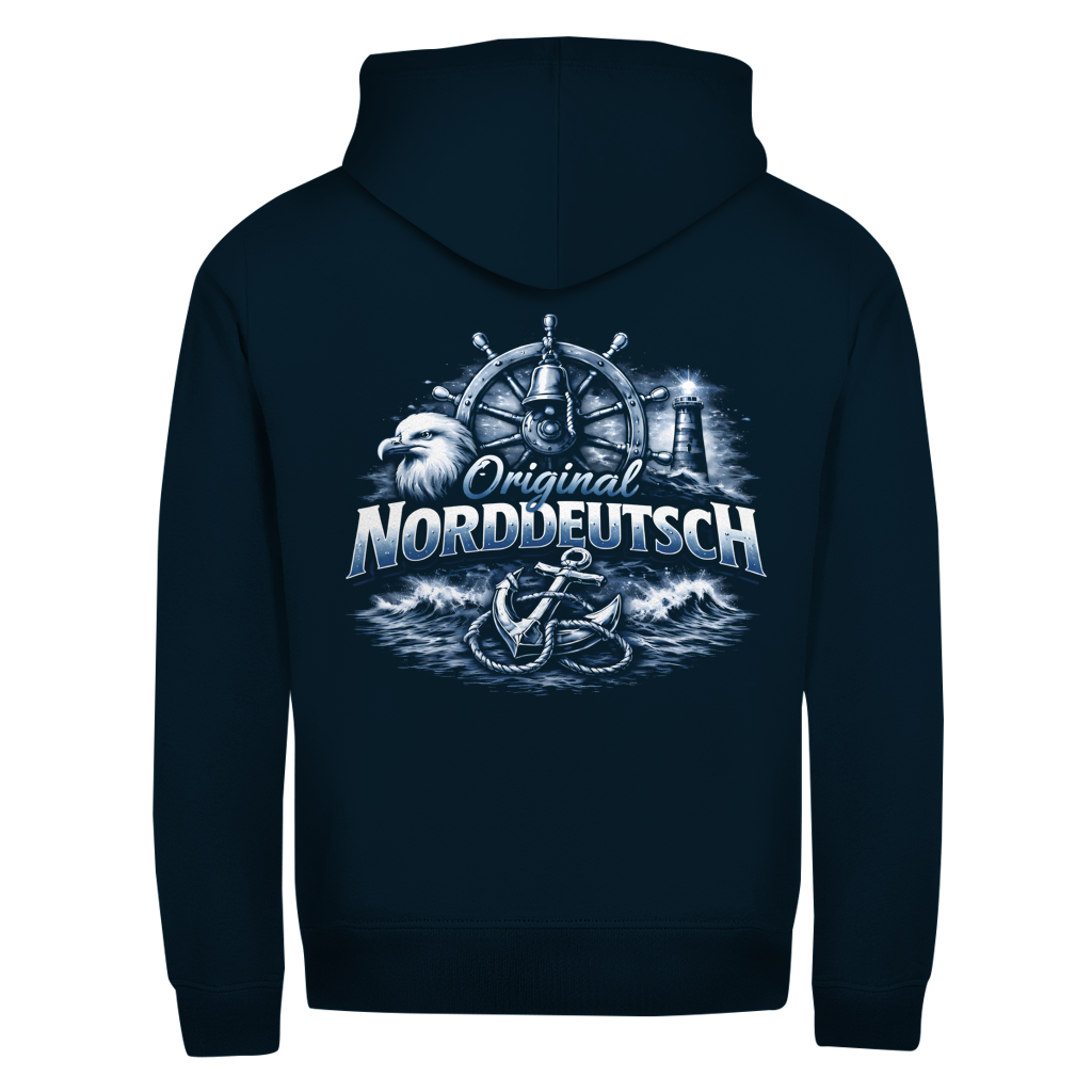 Hoodie-Jacke   Original NORDDEUTSCH #606 - beidseitiger Druck