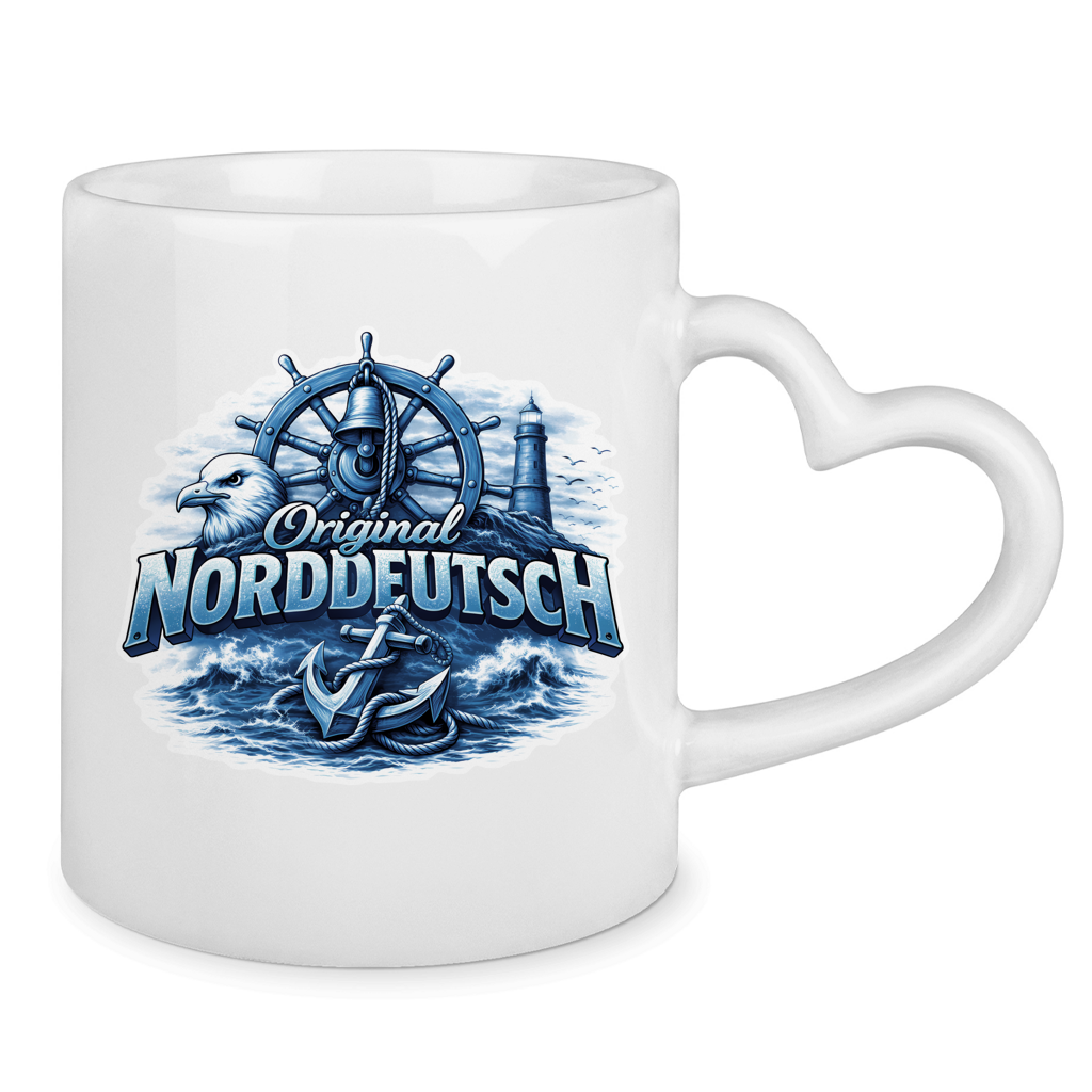 Keramik-Tasse mit Herzhenkel   Original NORDDEUTSCH #606