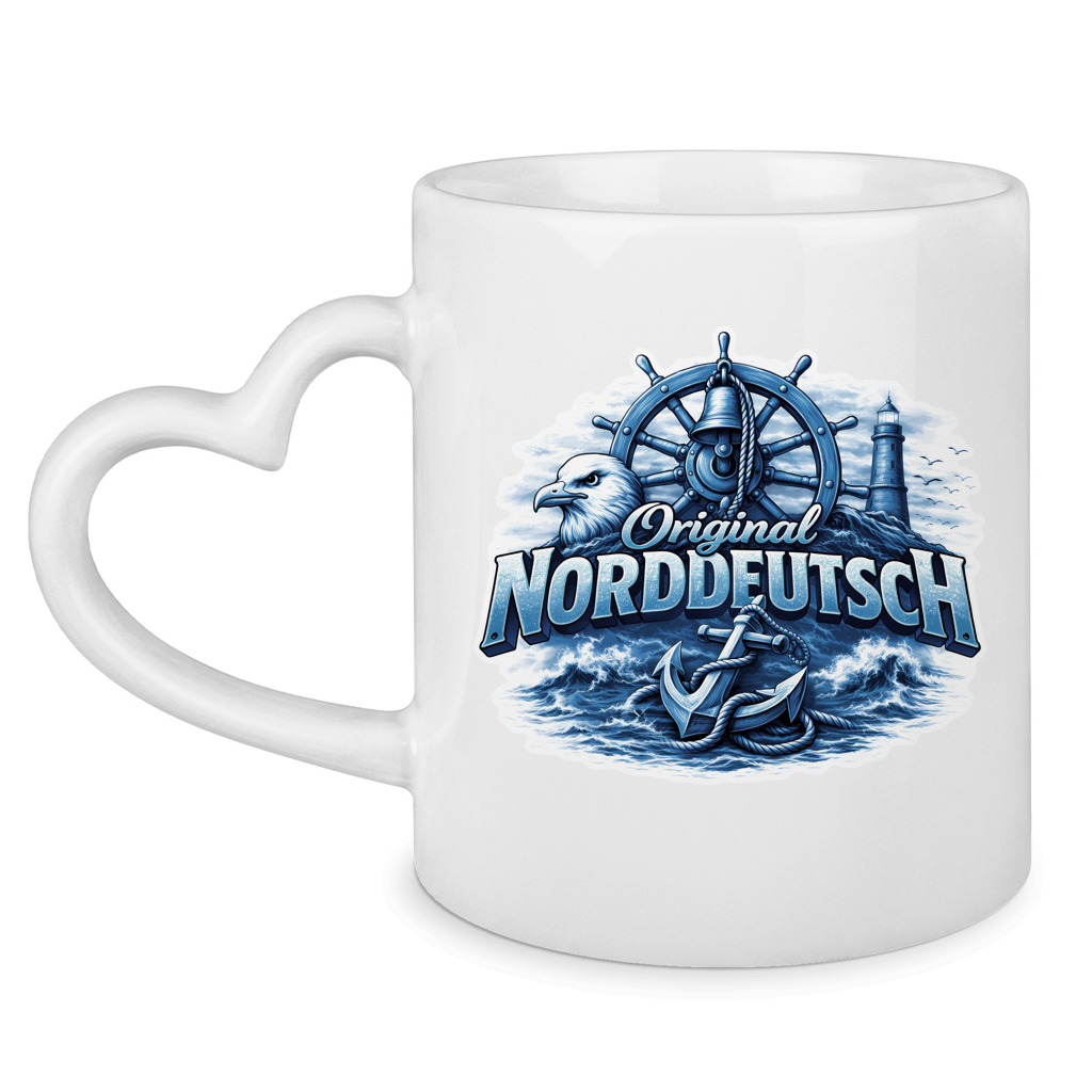 Keramik-Tasse mit Herzhenkel   Original NORDDEUTSCH #606