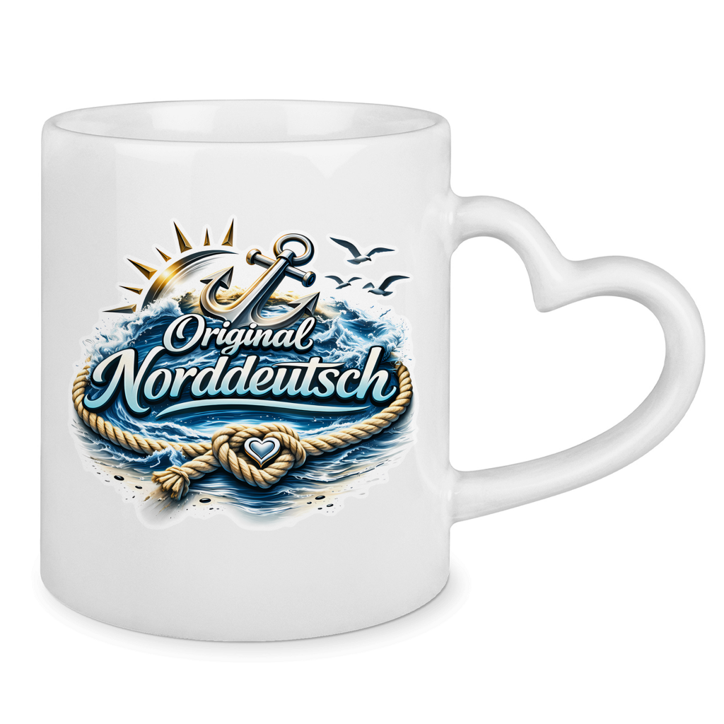 Keramik-Tasse mit Herzhenkel  Original NORDDEUTSCH #605