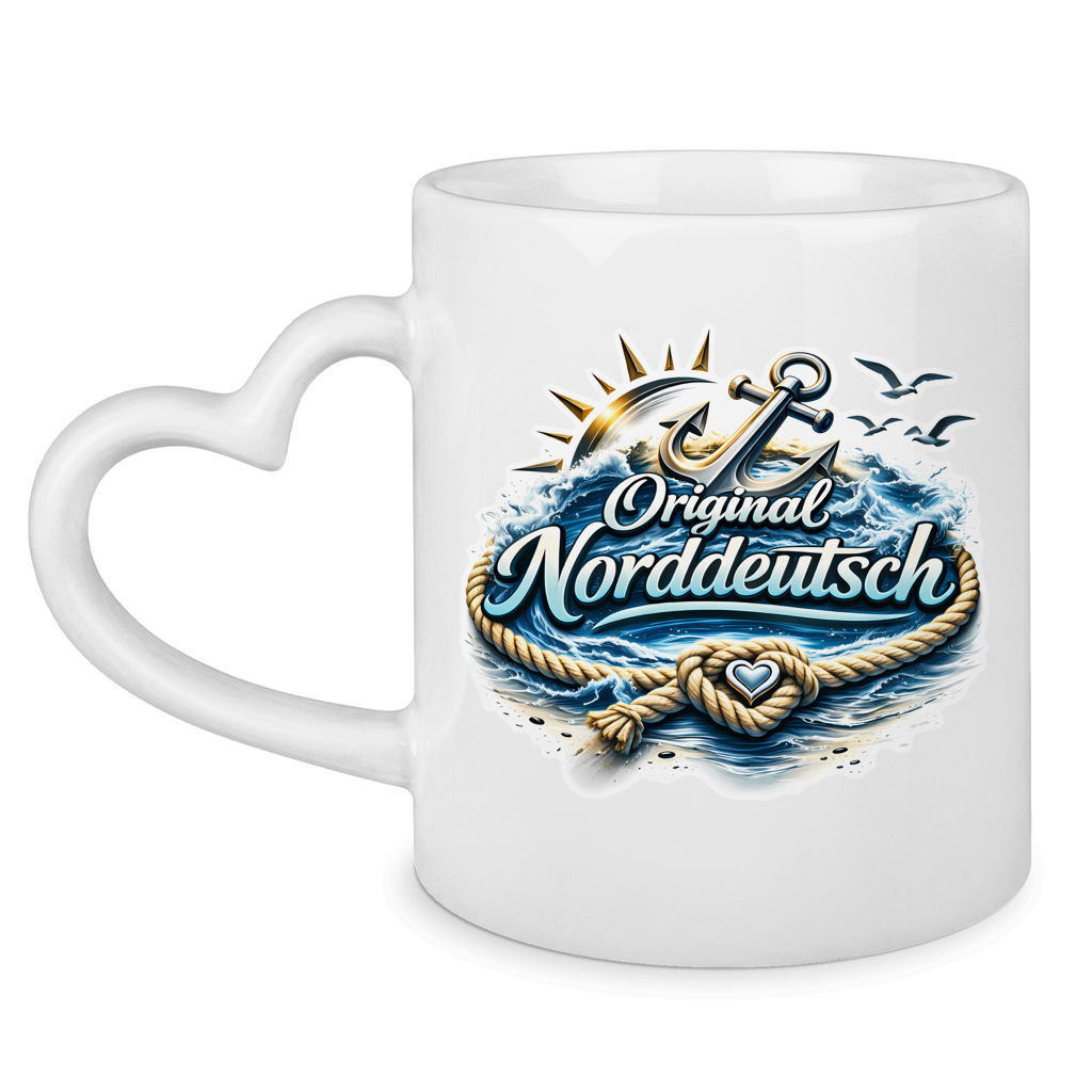 Keramik-Tasse mit Herzhenkel  Original NORDDEUTSCH #605