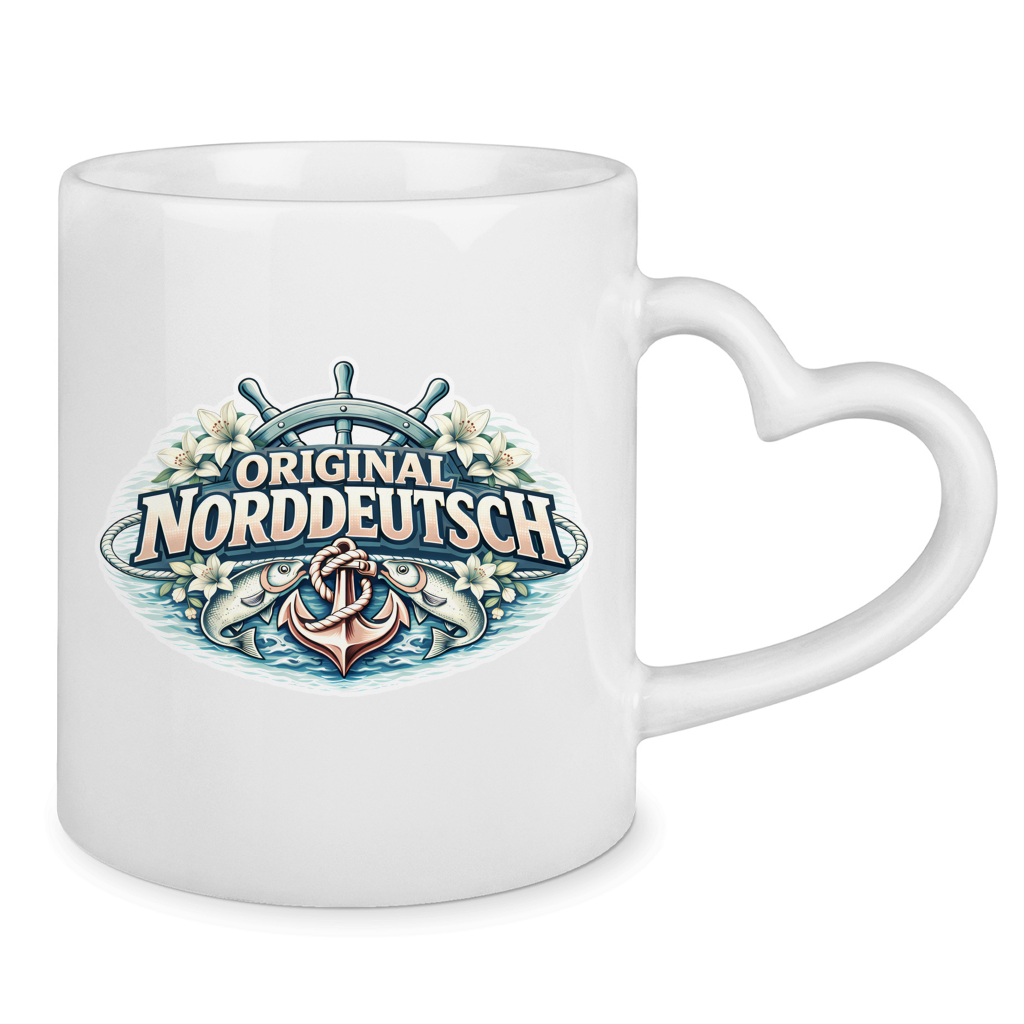 Keramik-Tasse mit Herzhenkel  Original NORDDEUTSCH #610