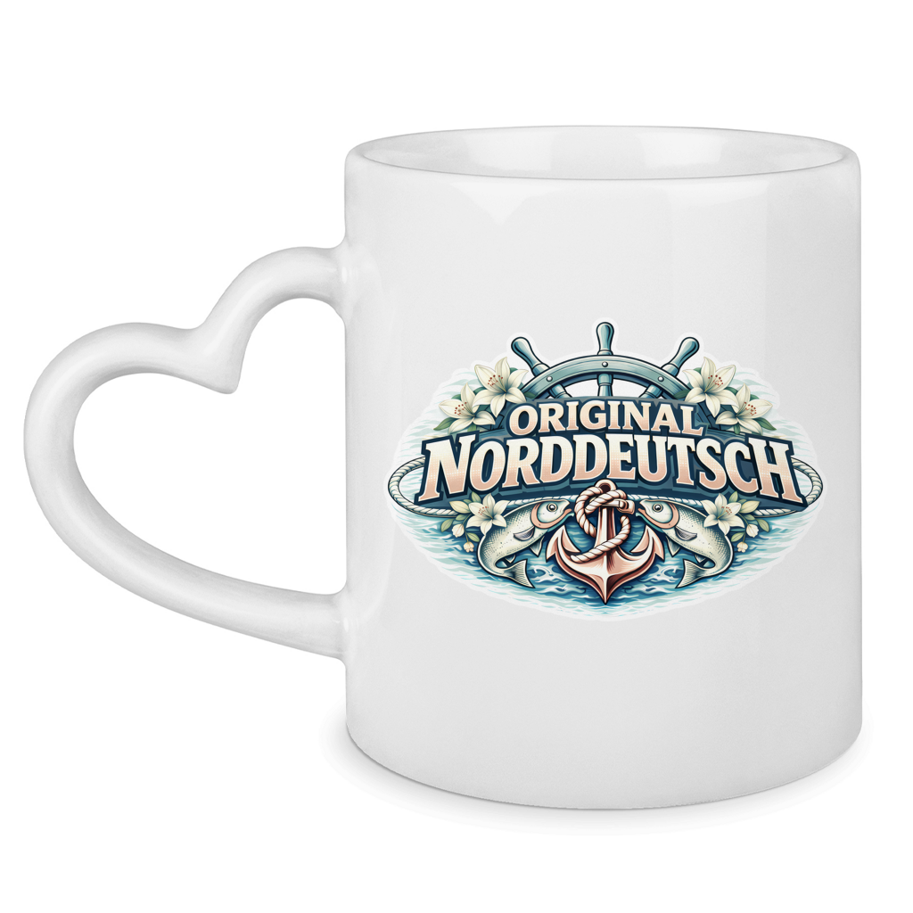 Keramik-Tasse mit Herzhenkel  Original NORDDEUTSCH #610