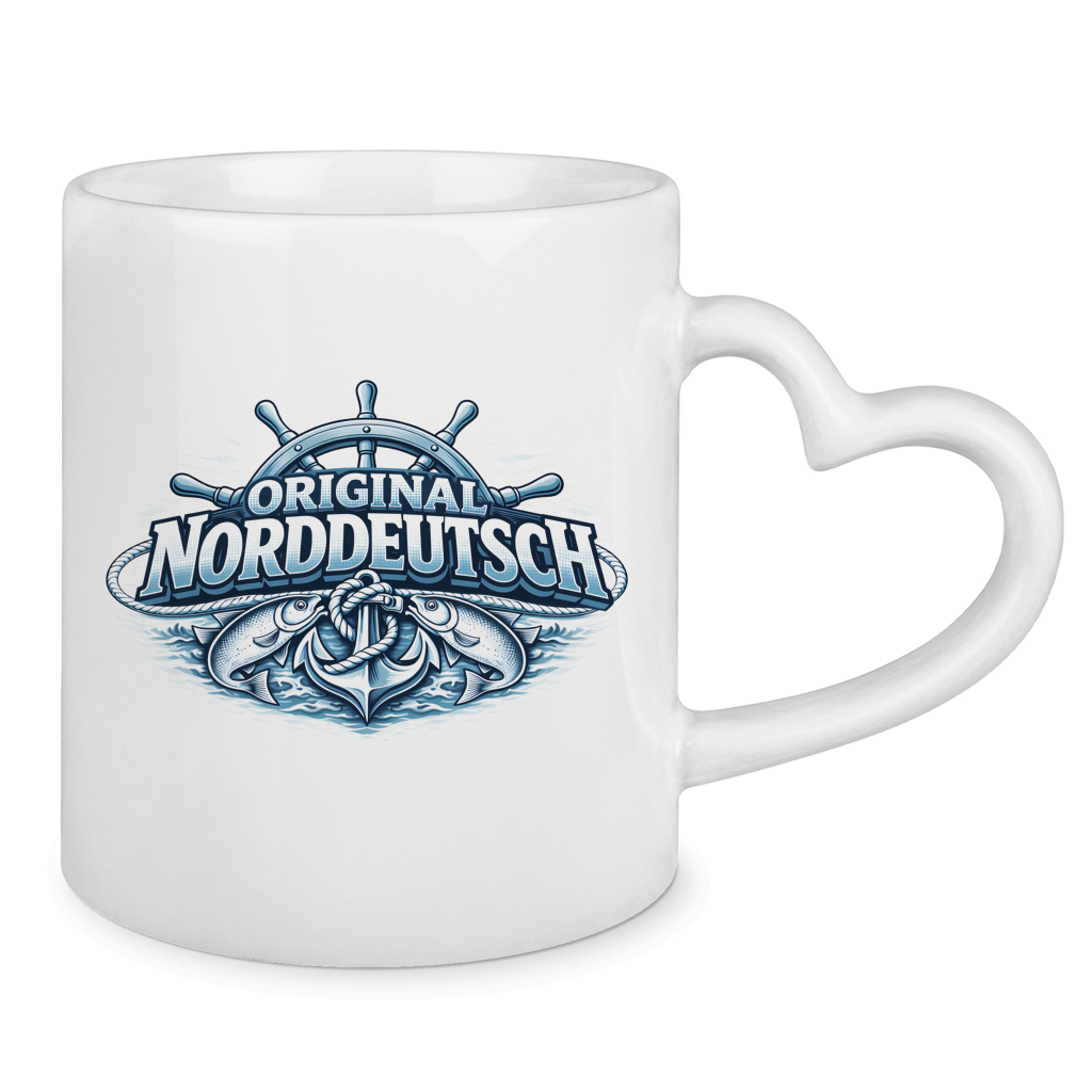 Keramik-Tasse mit Herzhenkel   Original NORDDEUTSCH #608