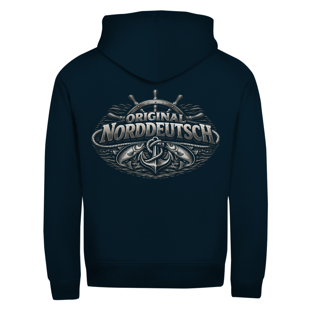 Hoodie-Jacke   Original NORDDEUTSCH #609 - beidseitiger Druck