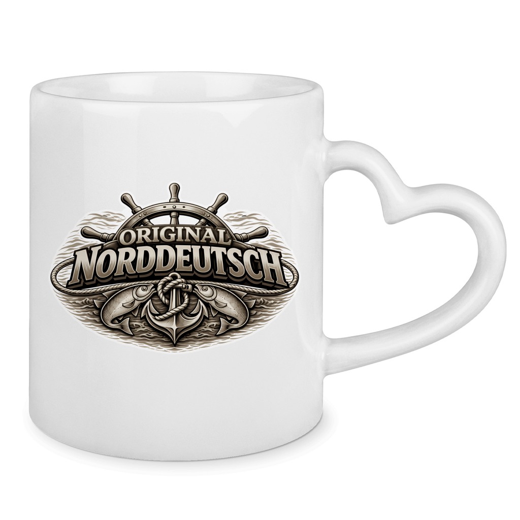 Keramik-Tasse mit Herzhenkel   Original NORDDEUTSCH #609