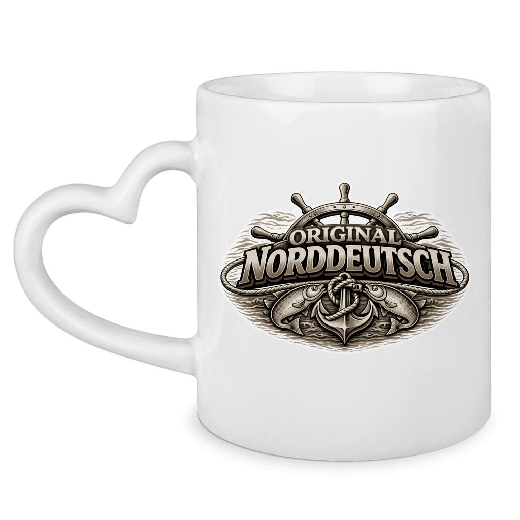 Keramik-Tasse mit Herzhenkel   Original NORDDEUTSCH #609