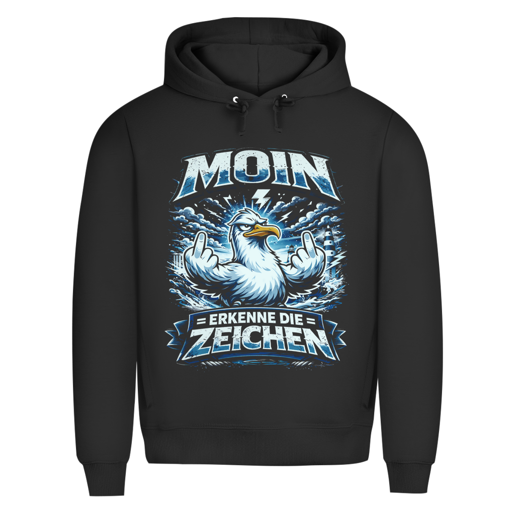 Hoodie Herren MOIN Erkenne die Zeichen #556  - einseitiger Druck