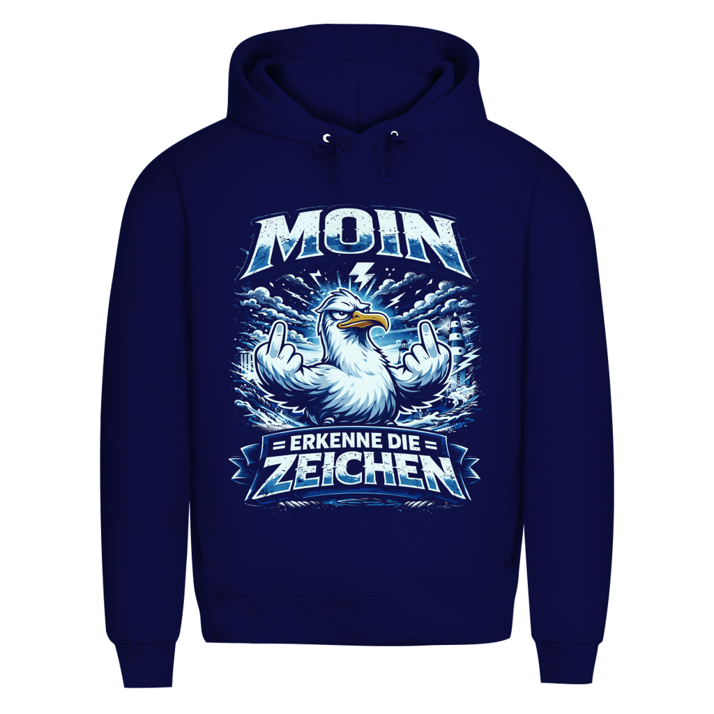 Hoodie Herren MOIN Erkenne die Zeichen #556  - einseitiger Druck
