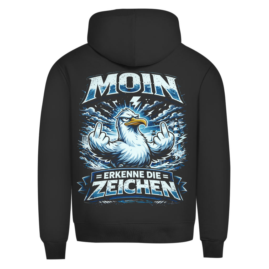 Hoodie Herren MOIN Erkenne die Zeichen #556 - beidseitiger Druck