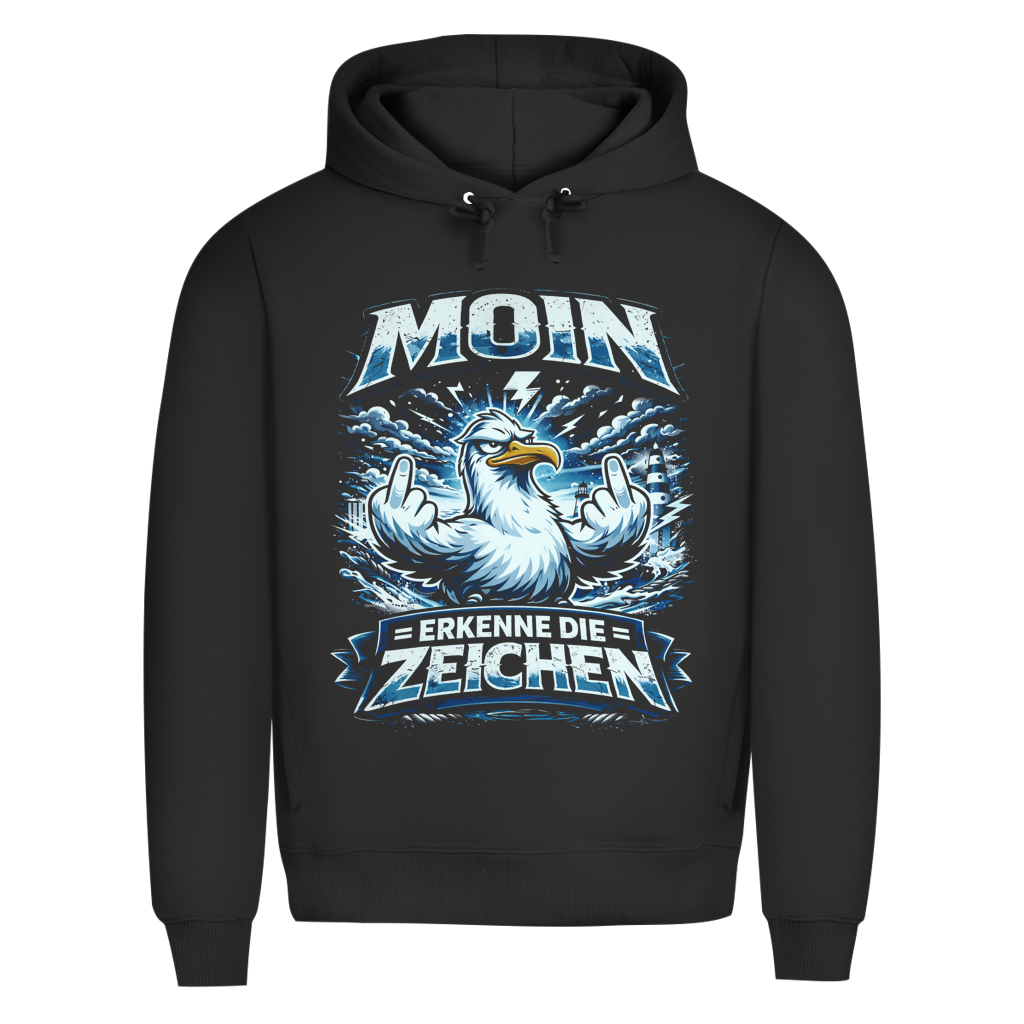 Hoodie Herren MOIN Erkenne die Zeichen #556 - beidseitiger Druck