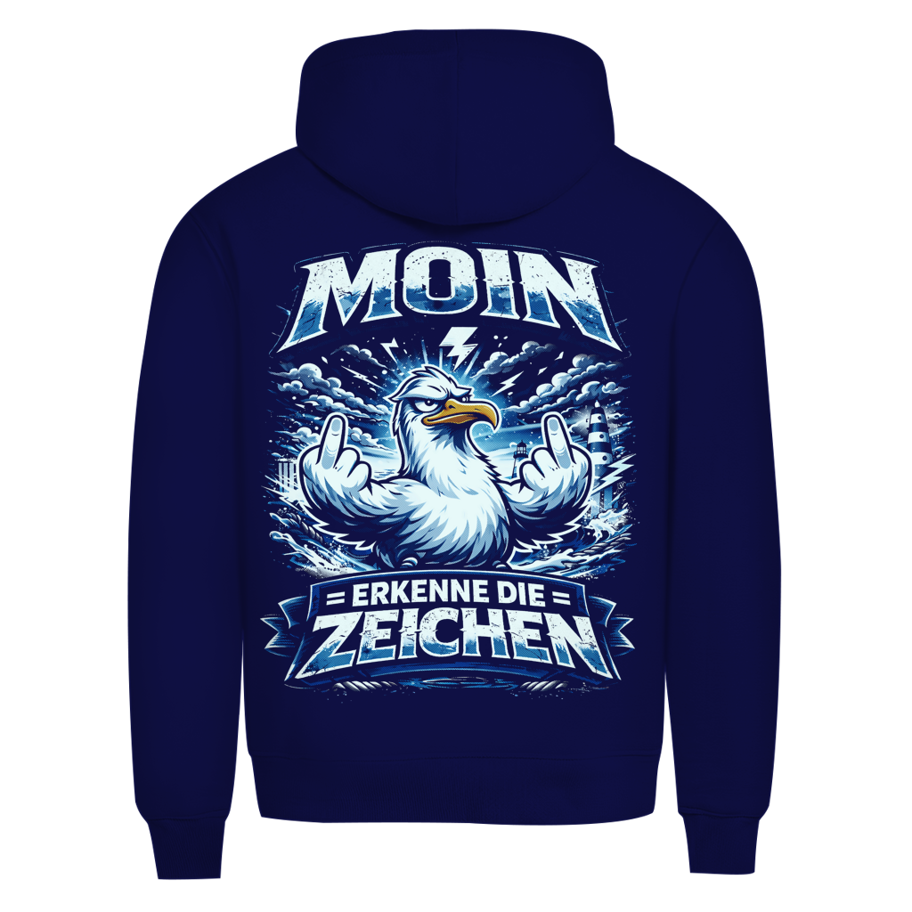 Hoodie Herren MOIN Erkenne die Zeichen #556 - beidseitiger Druck