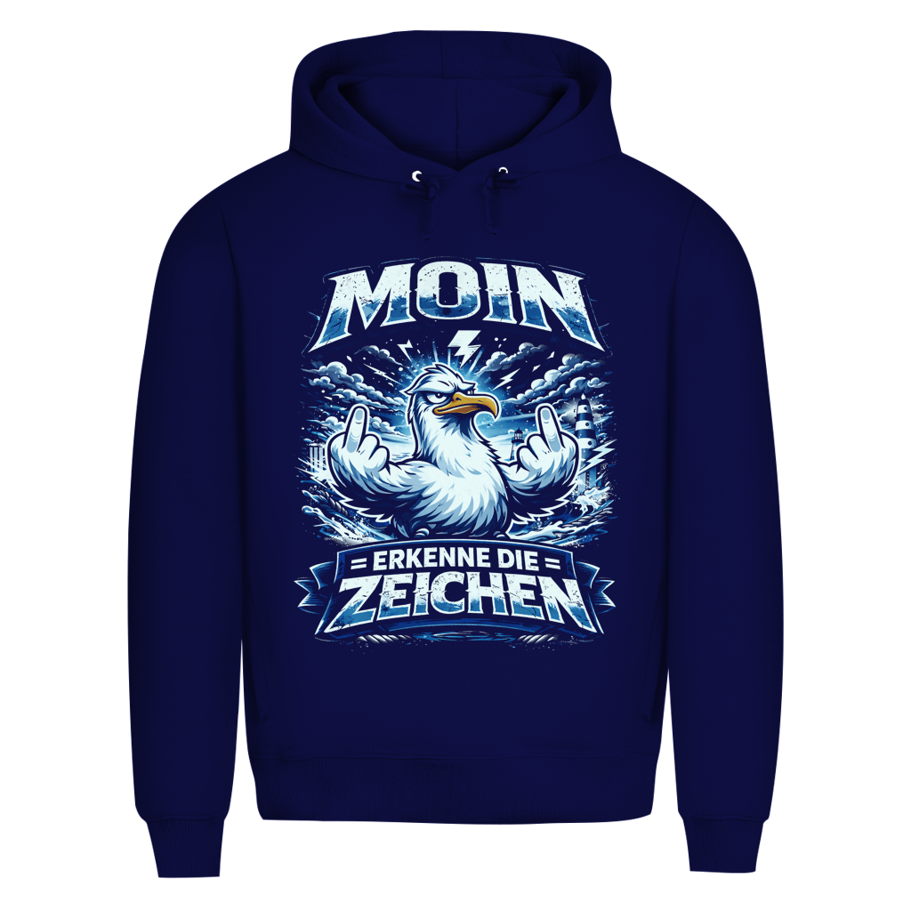 Hoodie Herren MOIN Erkenne die Zeichen #556 - beidseitiger Druck