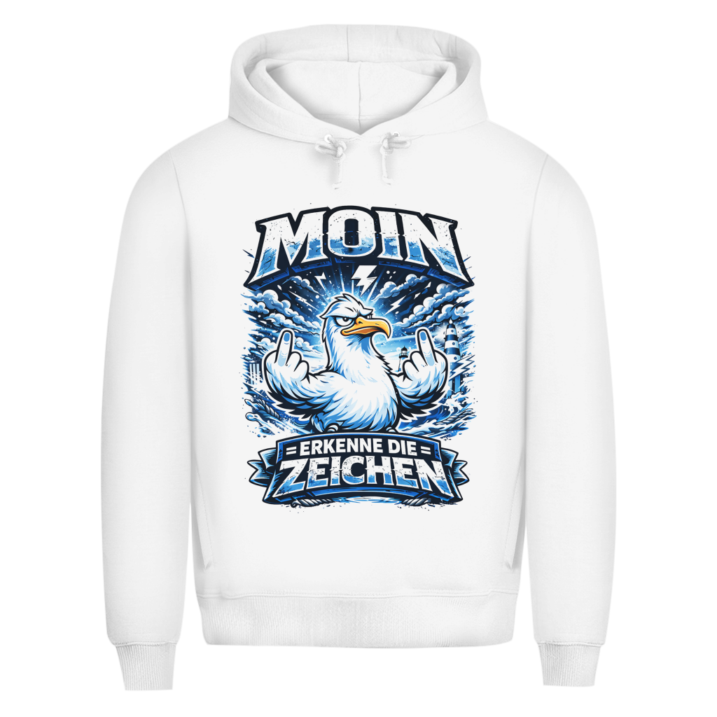 Hoodie Herren MOIN Erkenne die Zeichen #556 - beidseitiger Druck