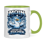 Keramik-Tasse zweifarbig MOIN Erkenne die Zeichen #556