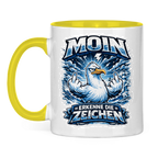 Keramik-Tasse zweifarbig MOIN Erkenne die Zeichen #556